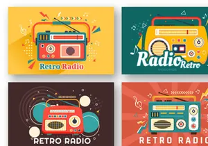 12 Retro Radio Illustration