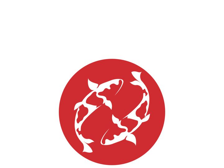 Koi fish logo template. Creative vector symbol