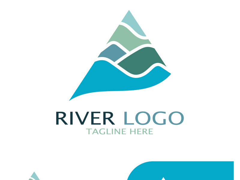 River Logo vector icon illustration design template