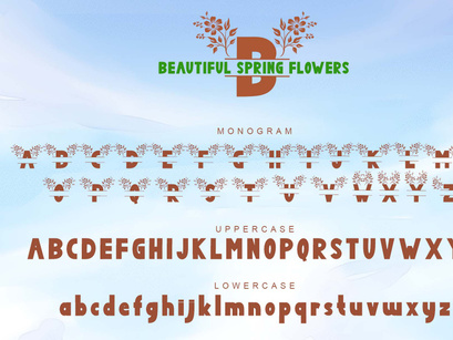 Beautiful Spring Flowers Monogram