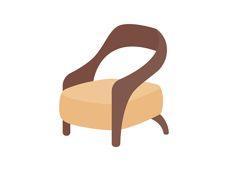 Contemporary armchair semi flat color vector object
