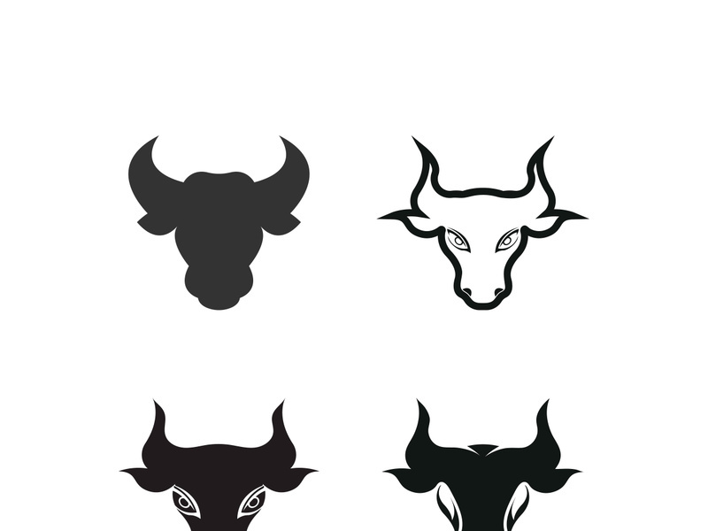 Bull head logo vector icon design illustration