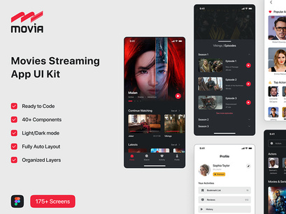 Movia Movies Streaming App UI Kit