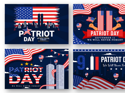 12 USA Patriot Day Illustration