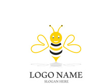Bee logo vector icon illustration design