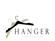 Simple clothes hanger logo details with creative design.for business, boutique, fashion, lifestyle, beauty, wardrobe, wedding dress, clothing store