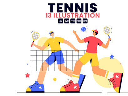 13 Tennis Player Sport Illustration