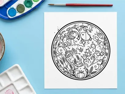 Intricate floral mandala design for decorative art. Hand-drawn botanical illustration with ornate patterns and symmetry.