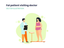 Fat patient visiting doctor