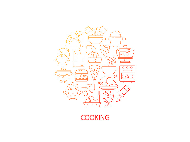 Food cooking abstract gradient linear concept layout with headline