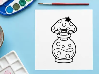 Cute cartoon mushroom salt shaker with smiling face. Whimsical kitchen seasoning container for Halloween decor and playful table settings.