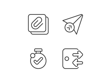 Modern interface usage pixel perfect linear icons set preview picture