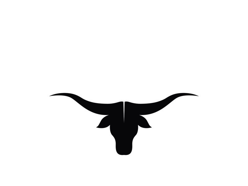 Bull head horns logo design.