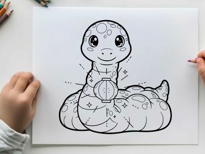 Cute cartoon turtle with clock vector illustration