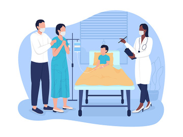 Kid in emergency room 2D vector isolated illustration preview picture