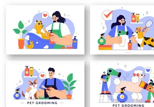 10 Pet Care and Grooming Illustration