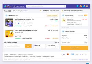 Ecommerce Online Shopping Cart Checkout and address Website Template