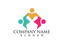 Community Logo Design Template for Teams or Groups.network and social icon design