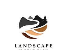 Mountain  Nature Landscape Logo design Template Illustration