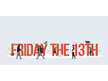 Friday the 13th word concepts flat color vector banner preview picture