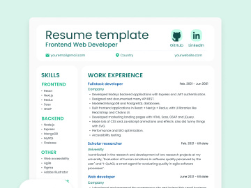 Resume Figma template preview picture