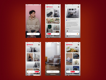 Pinterest Redesign UI Kit for Figma - 6 Screens for a Fresh and Modern Look preview picture