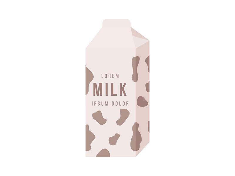 Packet milk semi flat color vector object