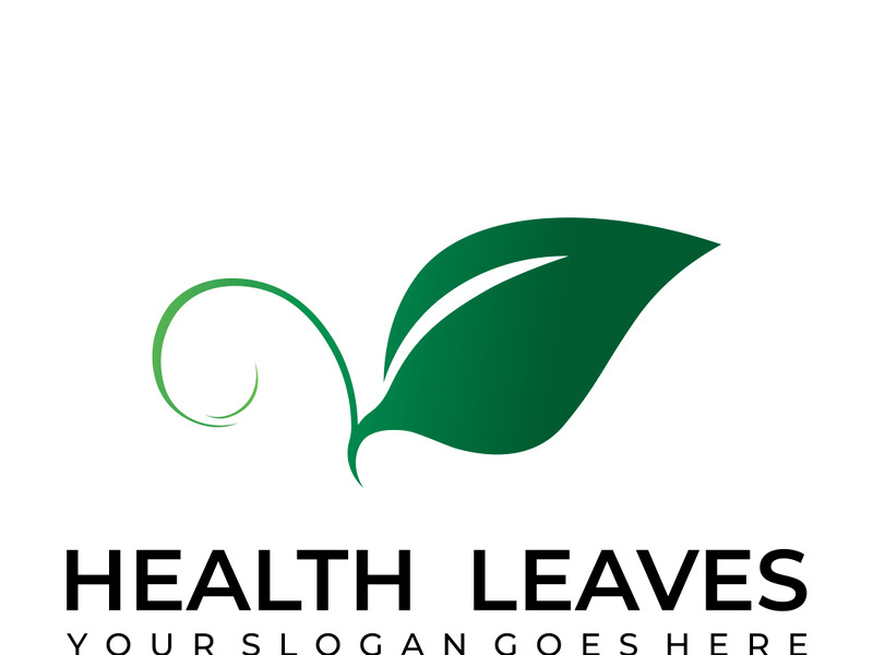 Green leaf logo design vector illustration