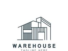 Warehouse modern storage logo business industry illustration