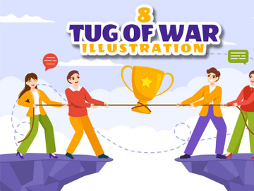 8 Tug of War Vector Illustration preview picture