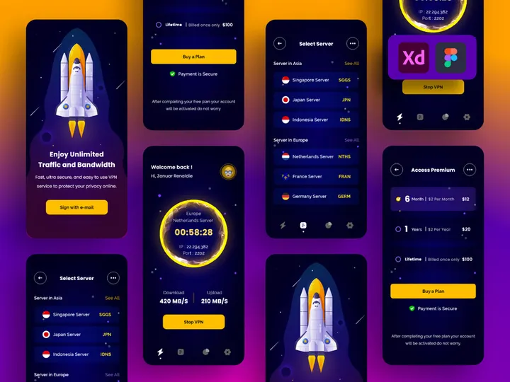 VPN App UI Kits preview picture