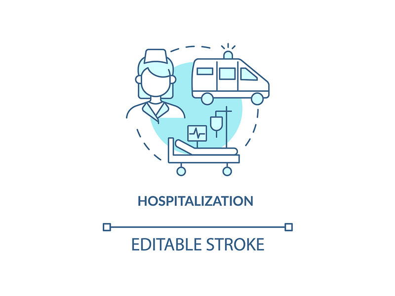 Hospitalization blue concept icon