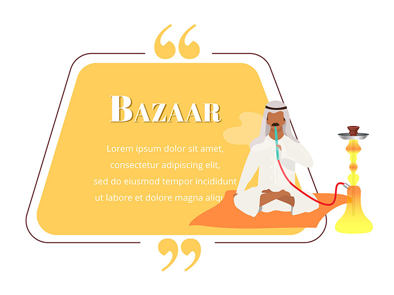 Bazaar flat color vector quote