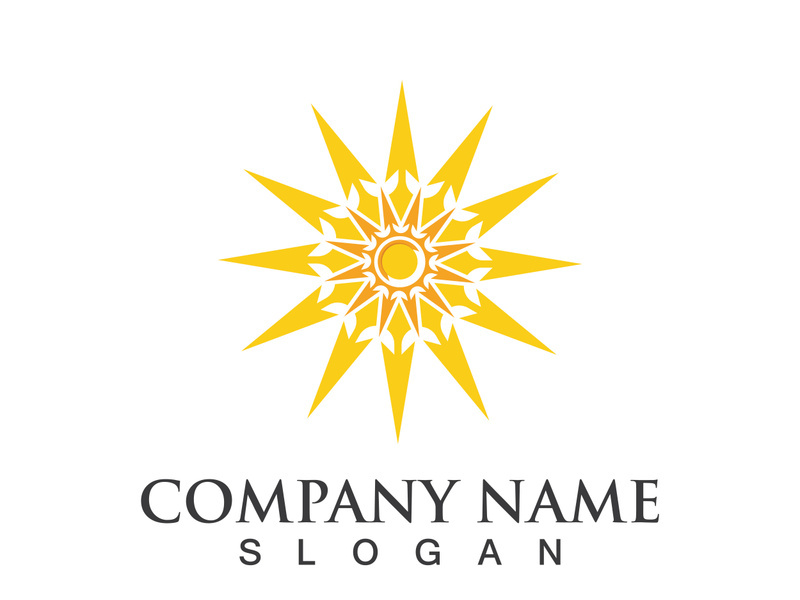 Creative sun concept logo illustration design template