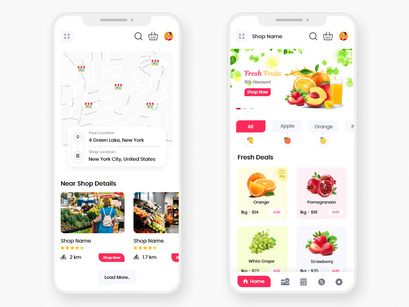 Fruits Store Ecommerce Mobile App UI Kit