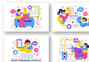10 Music Streaming Lifestyle Illustration