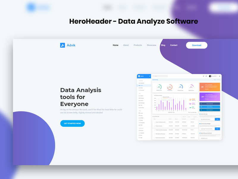 HeroHeader for Data Analyze Software