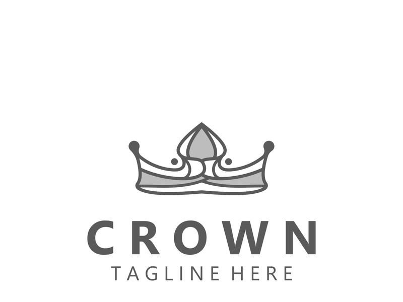 Premium style crown logo vintage abstract symbol. Royal king icon. Modern luxury brand element sign. Vector illustration