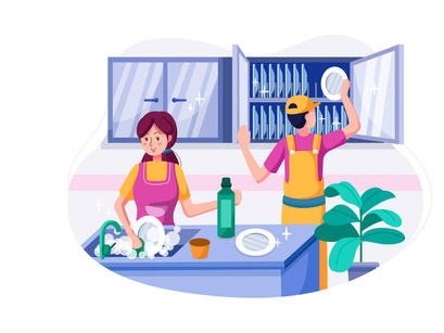 M85_Cleaning service Illustrations