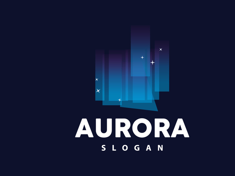Aurora Logo, Light Wave Vector, Nature Landscape Design