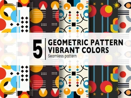 Vibrant geometric seamless pattern preview picture