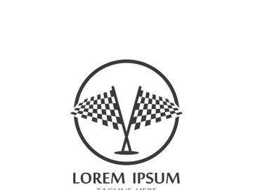 Creative and modern racing flag logo design. preview picture