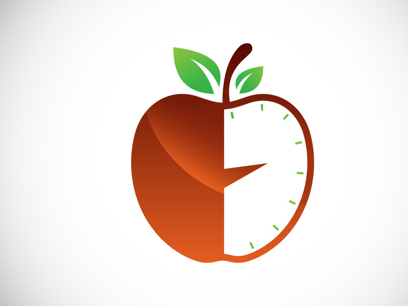 Apple sign symbol in flat style on white background, Diet logo concept