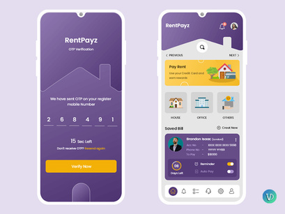 Pay House Rent Online Mobile App UI Kit