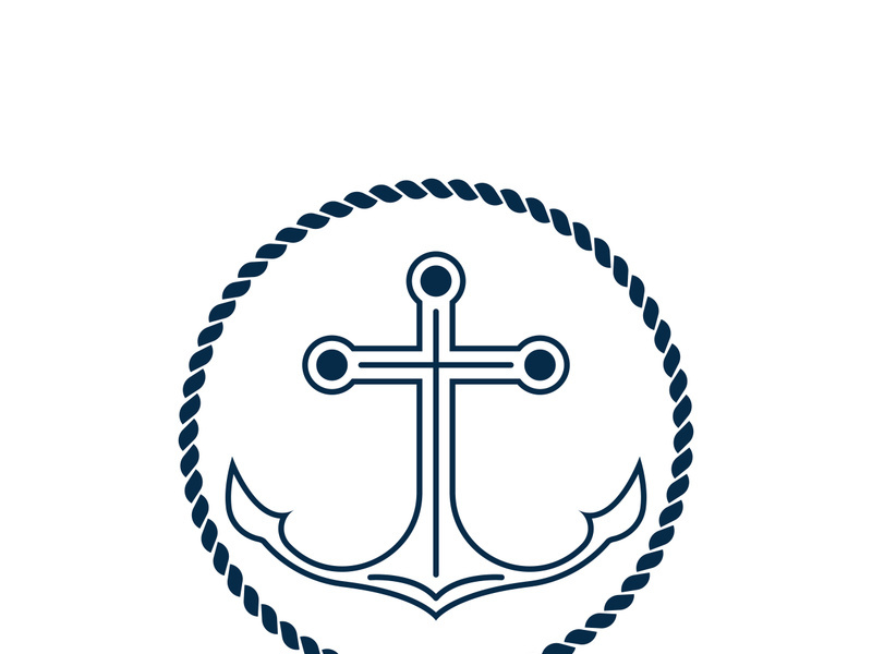 Anchor logo icon boat ship marine navy design vector