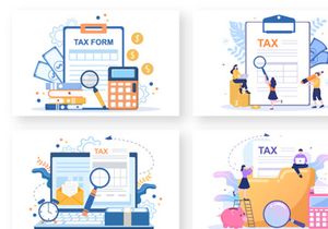 20 Tax form Flat Design Illustration