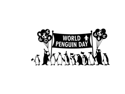 Ilustração vetorial comemorativa do Dia Mundial do Pinguim