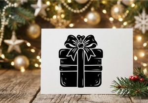 Christmas Gift Box with Ribbon and Bow for Holiday Celebration