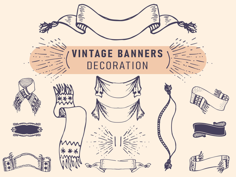 Vintage Banners Decoration