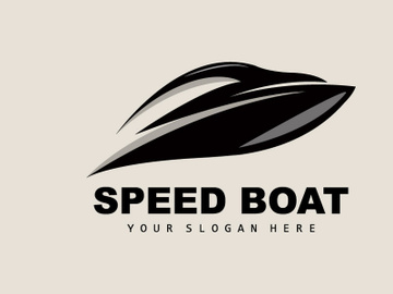 Speed Boat Logo, Fast Cargo Ship Vector, Sailboat, Design For Ship Manufacturing Company, Waterway Shipping, Marine Vehicles preview picture